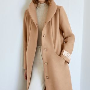 Wilfred long cocoon coat in nude pink size small